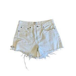 Agolde Parker Long High Waist Cutoff Denim Shorts